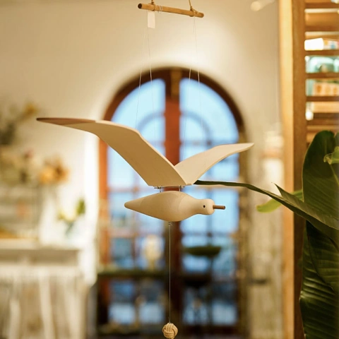 Large Size Handmade Wooden Seagull Hanging Ornament